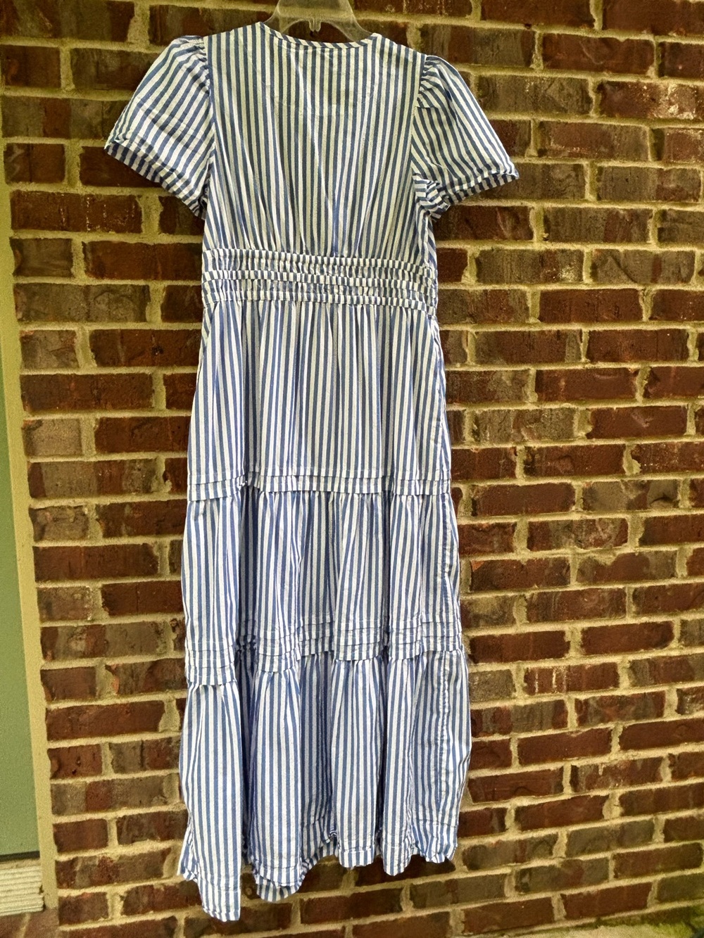 Women’s Quince Blue and White Striped Maxi Dress - Picture 2 of 9